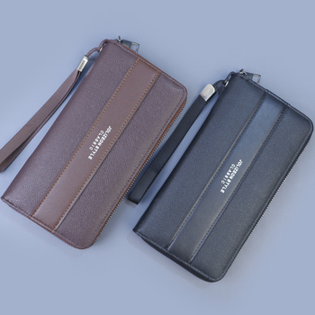 Мъжка клъч чанта от PU с геометричен принт, ултра лека, разширяем капацитет и джобове за карти