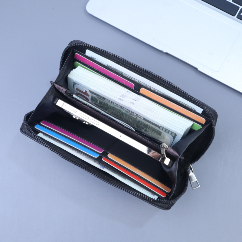 Мъжка клъч чанта от PU с геометричен принт, ултра лека, разширяем капацитет и джобове за карти