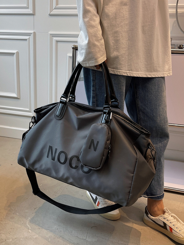 Unisex torba za putovanje od najlona, kapacitet 20–35 L, uzorak s slovima, gradski stil, podstava od poliestera