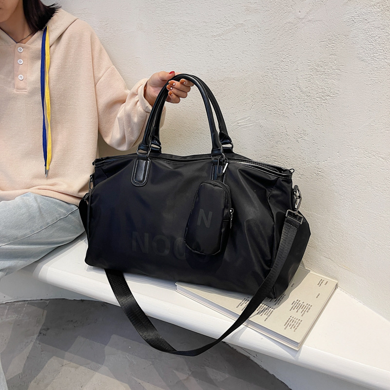 Unisex torba za putovanje od najlona, kapacitet 20–35 L, uzorak s slovima, gradski stil, podstava od poliestera