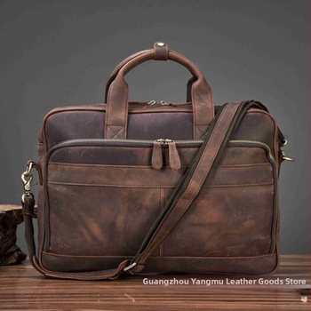 Üzleti táska valódi bőrből, első réteg marhabőr, könnyű, kopásálló, bővíthető kapacitás