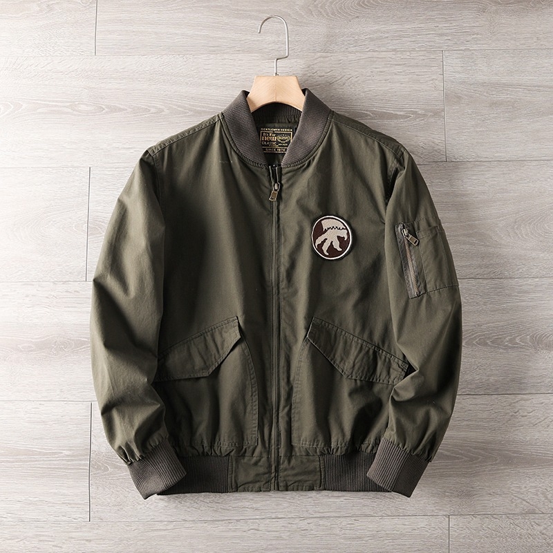 Αντρικό τζάκετ με πέτο, φερμουάρ μπροστά, άνετη γραμμή, πολυεστερική ύφανση, φθινόπωρο 2024