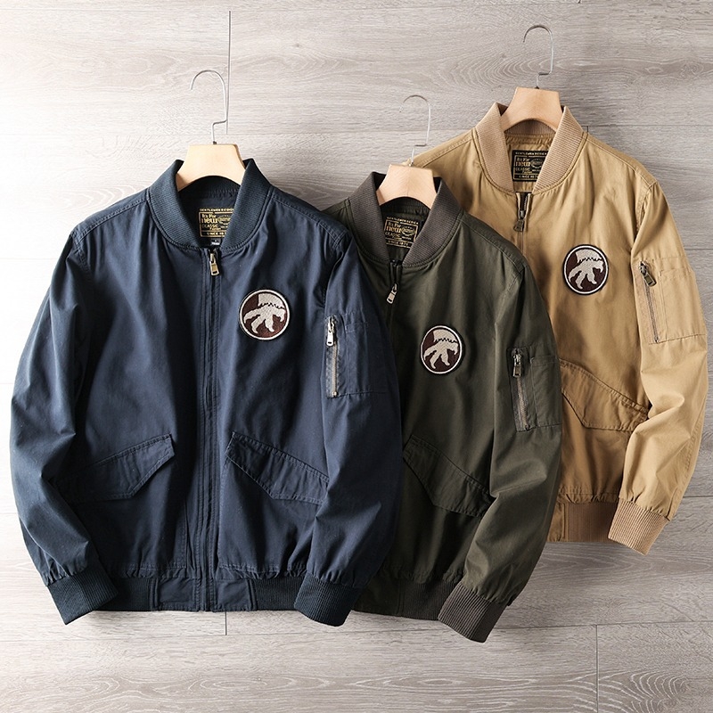 Αντρικό τζάκετ με πέτο, φερμουάρ μπροστά, άνετη γραμμή, πολυεστερική ύφανση, φθινόπωρο 2024