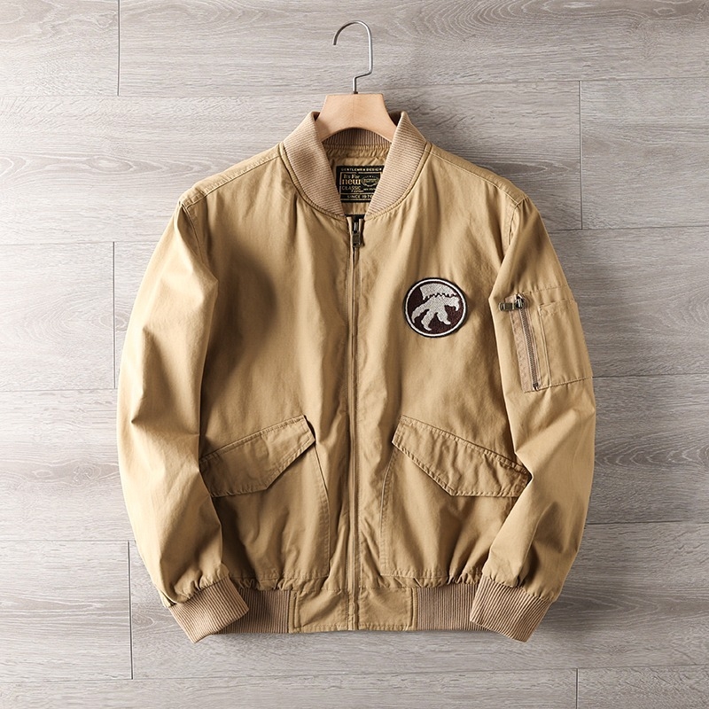 Αντρικό τζάκετ με πέτο, φερμουάρ μπροστά, άνετη γραμμή, πολυεστερική ύφανση, φθινόπωρο 2024