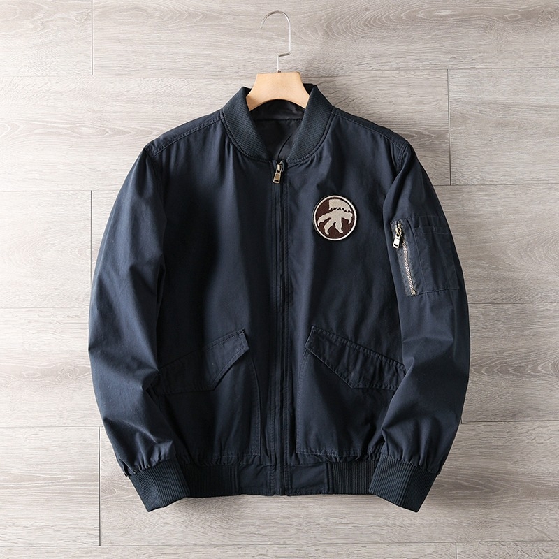 Αντρικό τζάκετ με πέτο, φερμουάρ μπροστά, άνετη γραμμή, πολυεστερική ύφανση, φθινόπωρο 2024