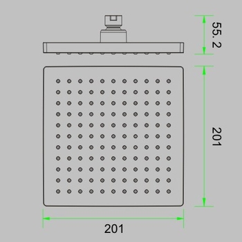 Cap de duș Top Spray - cromat, conexiune filetata, model H8276, funcții: jet, masaj, ploaie
