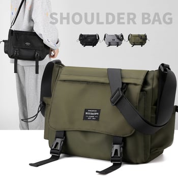 Muška crossbody torba - ulični stil, najlon, podstava od poliestera, jednobojni uzorak, pogodna za rekreacijska putovanja