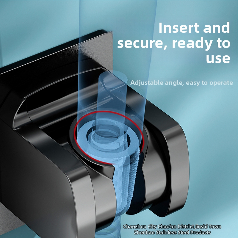 Suport pentru cap de duș, montaj fără găuri, model 001, oțel inoxidabil, reglaj pe mai multe nivele