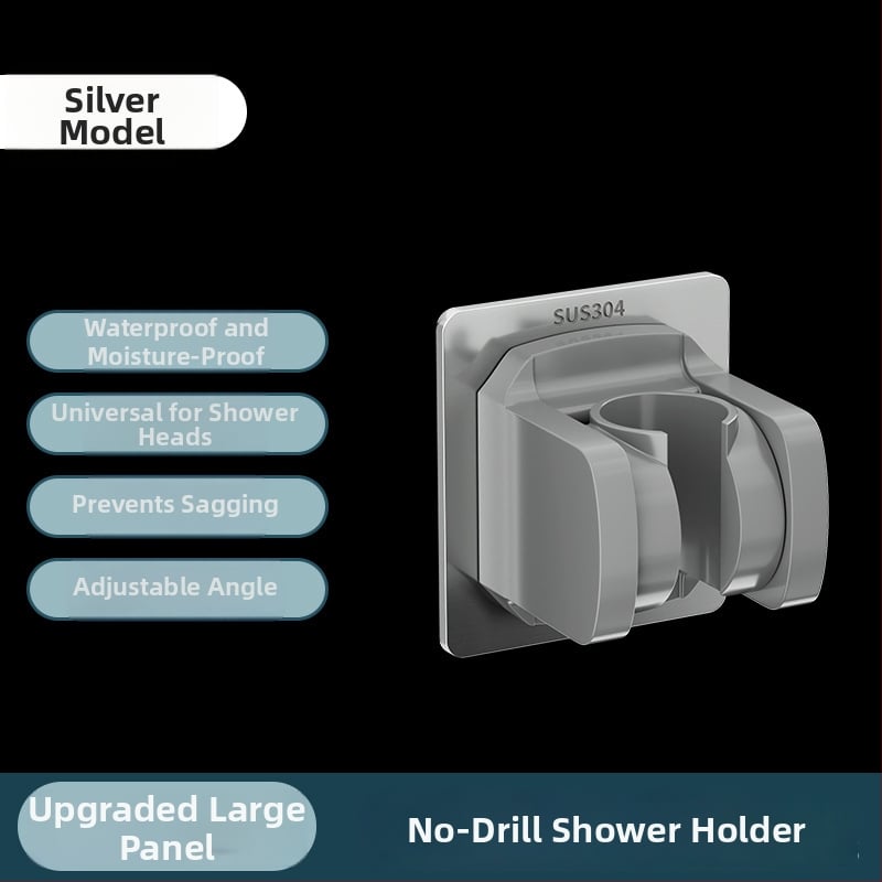 Suport pentru cap de duș, montaj fără găuri, model 001, oțel inoxidabil, reglaj pe mai multe nivele