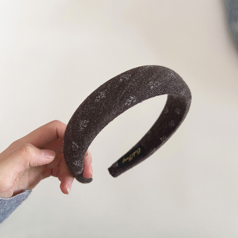 Korejskog stila retro čelenka s malim cvjetnim uzorkom, pletena čelenka od spužvastog materijala za žene, s visokim krojem, elegantna i svestrana