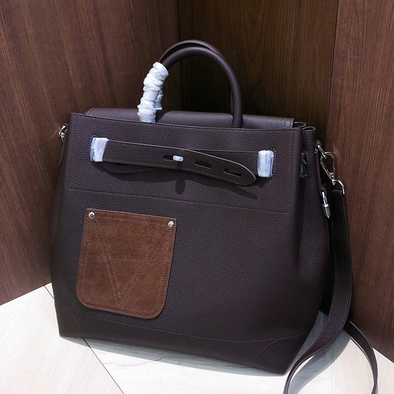Muška Tote torba — gradski minimalistički stil, pravi kožni materijal, Top Grain Cowhide, podstava od poliester, Zhuowei
