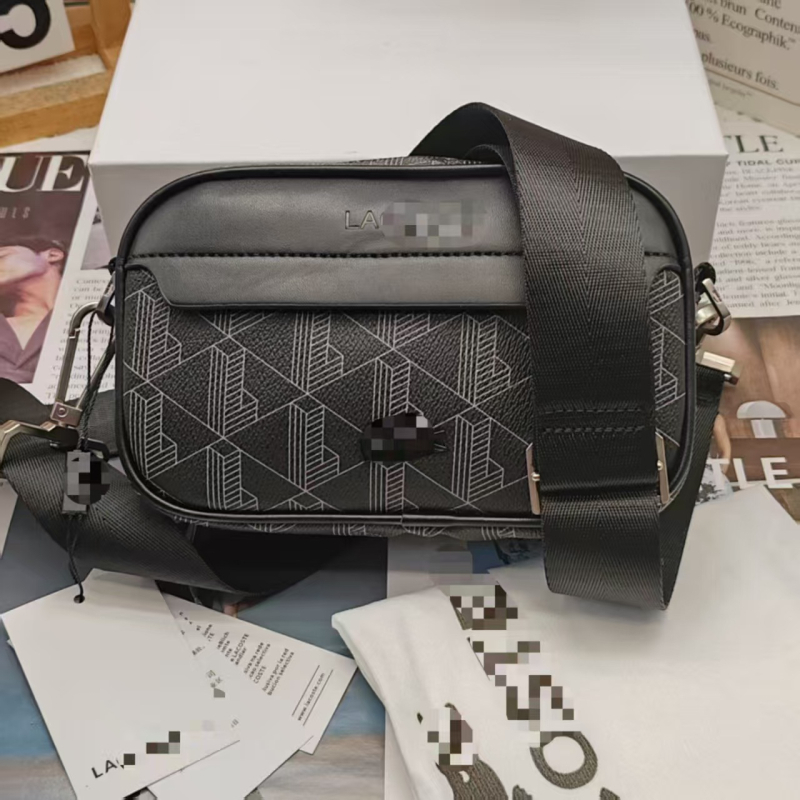 Muška crossbody torba od PU kože s prugastim uzorkom, podstava od najlona, prozračna, vodootporna i antibakterijska, kompatibilna s prijenosnim računalom