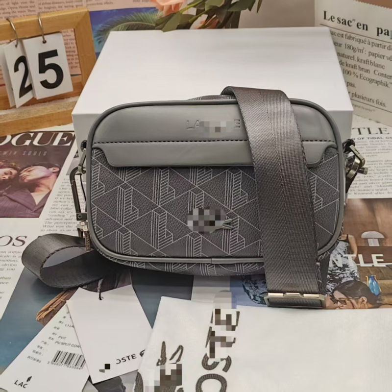 Muška crossbody torba od PU kože s prugastim uzorkom, podstava od najlona, prozračna, vodootporna i antibakterijska, kompatibilna s prijenosnim računalom
