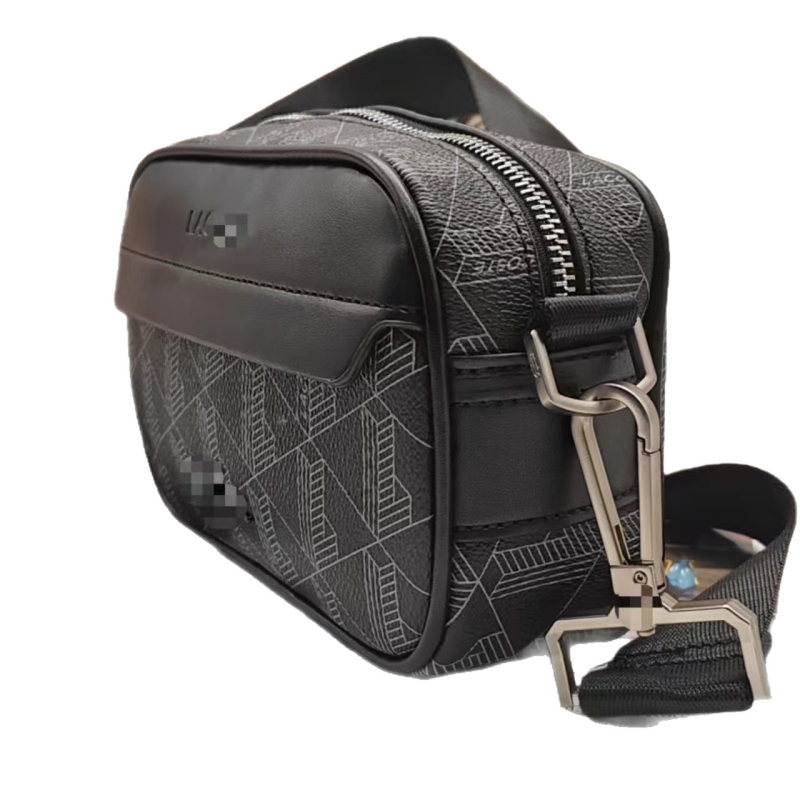 Muška crossbody torba od PU kože s prugastim uzorkom, podstava od najlona, prozračna, vodootporna i antibakterijska, kompatibilna s prijenosnim računalom