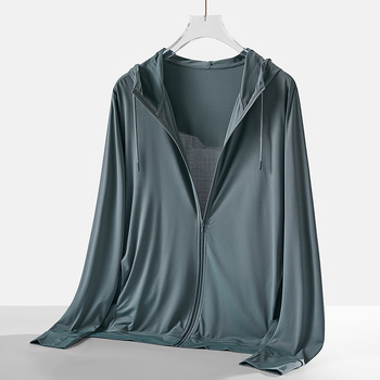 Îmbrăcare de protecție solară UPF50+ cu Ice Silk respirabil, uscare rapidă, glugă fixă, croială lejeră, 91,4% poliester