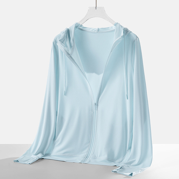 Îmbrăcare de protecție solară UPF50+ cu Ice Silk respirabil, uscare rapidă, glugă fixă, croială lejeră, 91,4% poliester