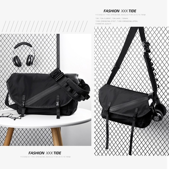 Geantă crossbody pentru bărbați Vicni, din nailon, stil urban minimalist, durabilă, căptușeală din poliester