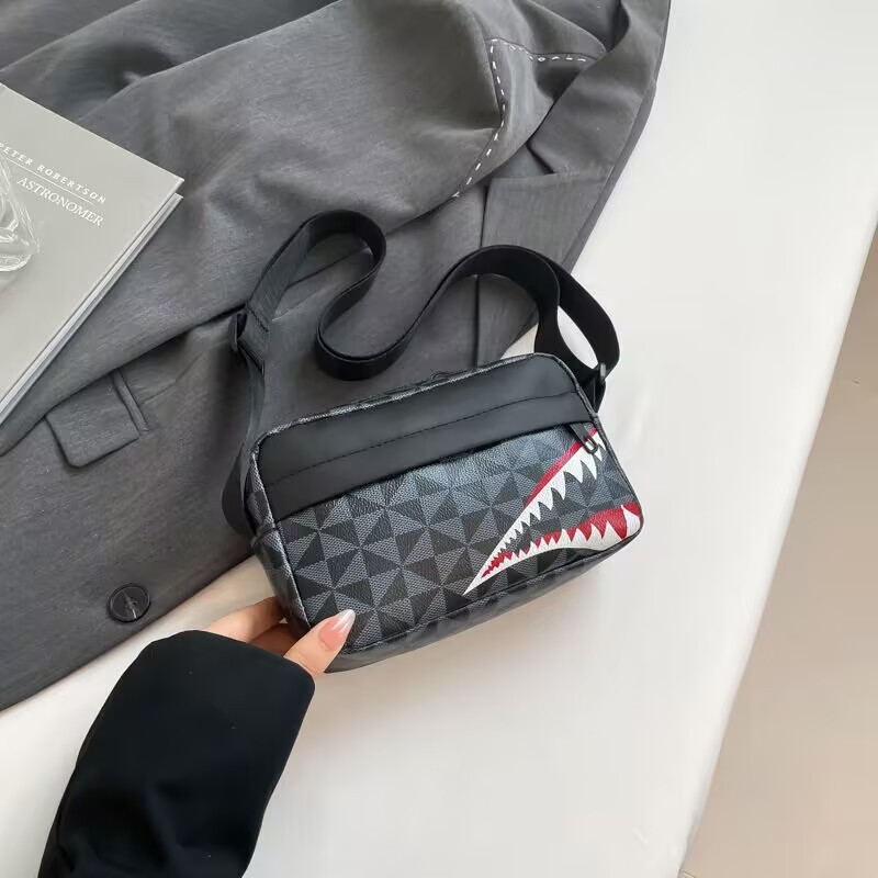 Muška crossbody torba u ulicnom stilu, PU materijal, životinjski uzorak, podstava od poliestera, Lingzhi Kangaroo