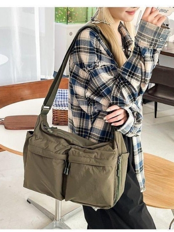 Muška crossbody torba za slobodno vrijeme putovanja — platno, podstava od poliestera, proljeće 2025