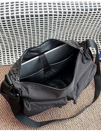 Muška crossbody torba za slobodno vrijeme putovanja — platno, podstava od poliestera, proljeće 2025