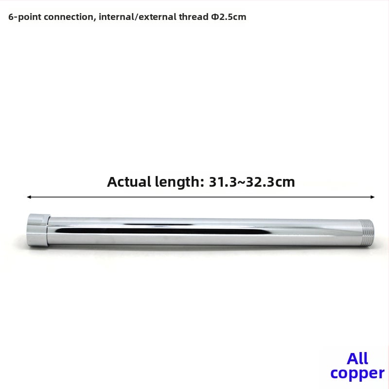 Tub extindere duș, model 6 puncte, din cupru sau oțel inoxidabil, montaj vertical, finisaj electroplacat, temperatură de lucru 90°C