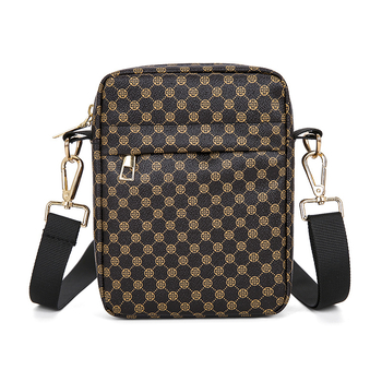 Muška crossbody torba s geometrijskim uzorkom, gradski jednostavni stil, PU materijal, kompatibilan s 8-inčnim prijenosnikom