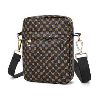 Muška crossbody torba s geometrijskim uzorkom, gradski jednostavni stil, PU materijal, kompatibilan s 8-inčnim prijenosnikom