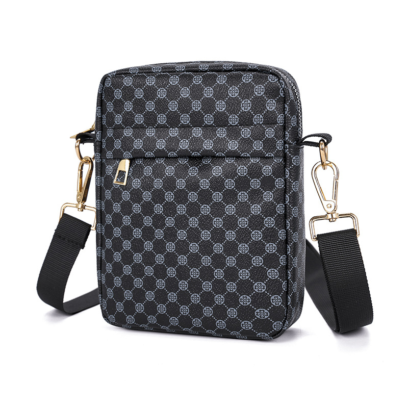 Muška crossbody torba s geometrijskim uzorkom, gradski jednostavni stil, PU materijal, kompatibilan s 8-inčnim prijenosnikom