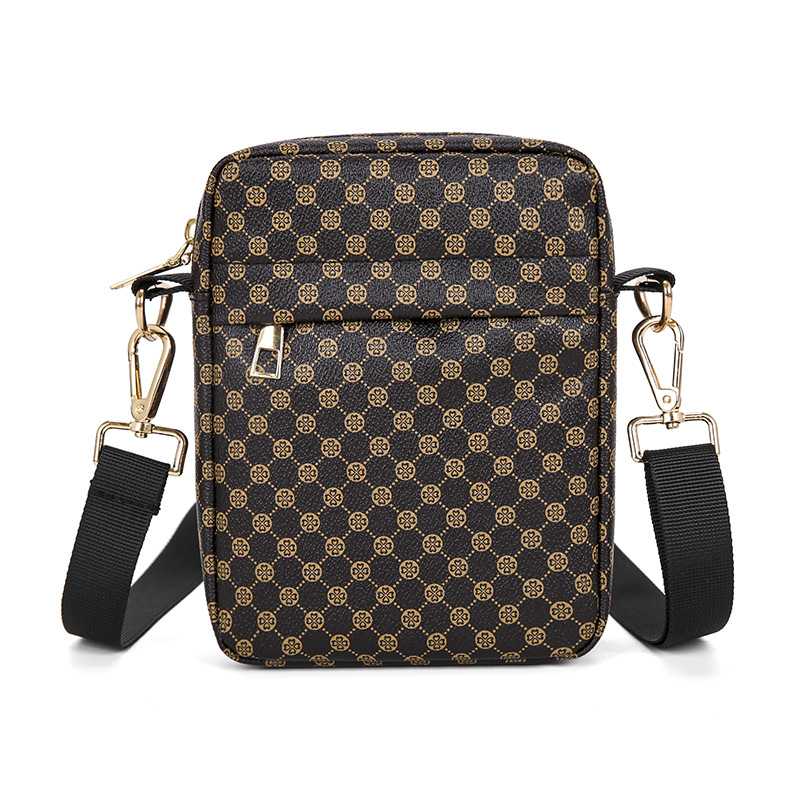 Muška crossbody torba s geometrijskim uzorkom, gradski jednostavni stil, PU materijal, kompatibilan s 8-inčnim prijenosnikom