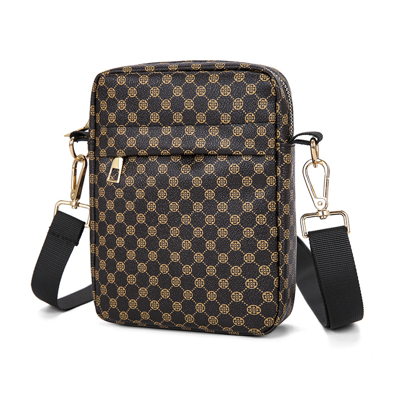 Muška crossbody torba s geometrijskim uzorkom, gradski jednostavni stil, PU materijal, kompatibilan s 8-inčnim prijenosnikom