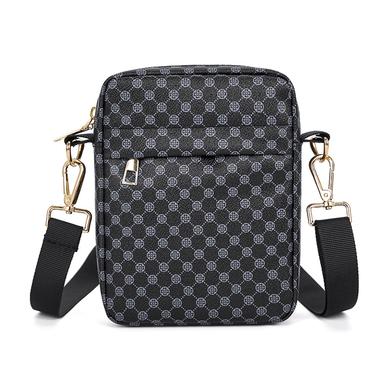 Muška crossbody torba s geometrijskim uzorkom, gradski jednostavni stil, PU materijal, kompatibilan s 8-inčnim prijenosnikom