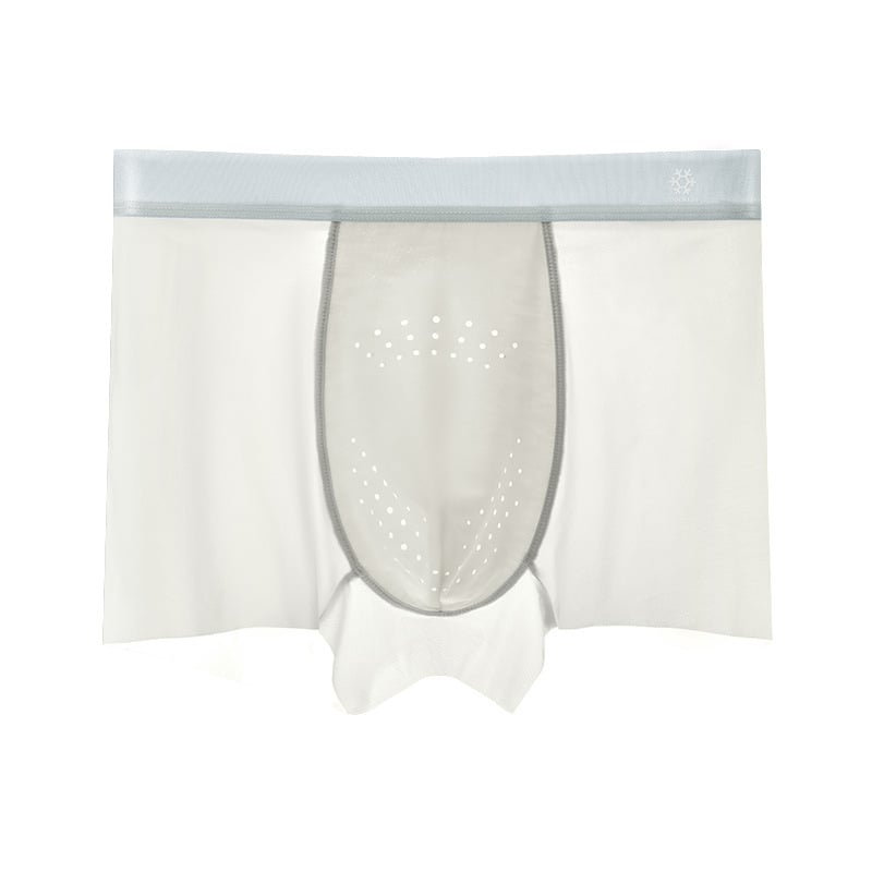 Férfi antibakteriális ice silk boxeralsó, lélegző és gyorsan száradó, nylon kötött anyag, középmagas derék, ágyéktáji bélés regenerált cellulózrostból