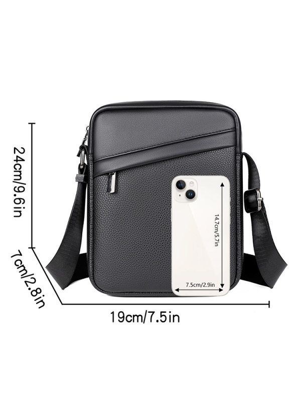 Muška torba preko ramena – Ulični stil, PU materijal, poliesterska podstava, Cicero Leather, ultra lagana
