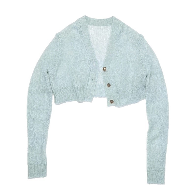 Cardigan od mohair vune, četiri gumba, V-izrez, kratka dužina