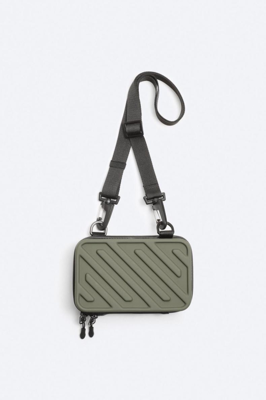 Muška crossbody torba s tvrdom kućištem, prugasti uzorak, vodootporna, ultra lagana, antibakterijska