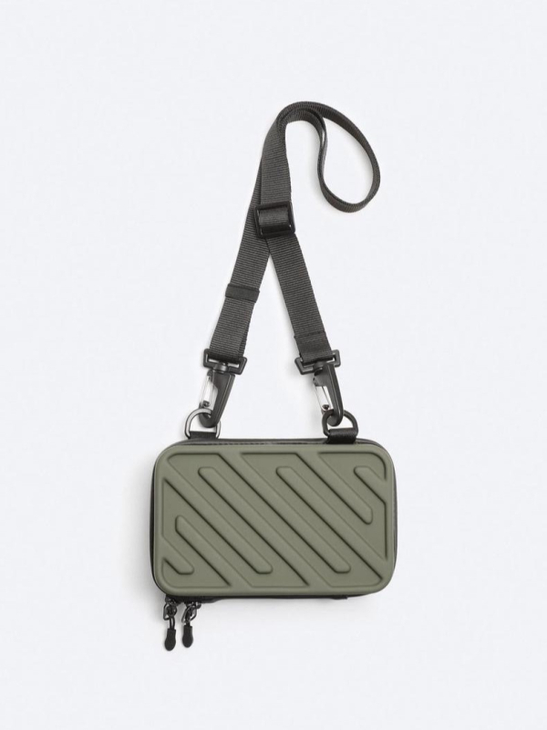 Muška crossbody torba s tvrdom kućištem, prugasti uzorak, vodootporna, ultra lagana, antibakterijska