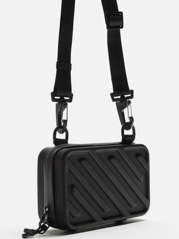 Muška crossbody torba s tvrdom kućištem, prugasti uzorak, vodootporna, ultra lagana, antibakterijska