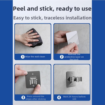 Taoguo suport pentru cap de duș din oțel inoxidabil, finisaj periat, montaj prin agățare, model universal