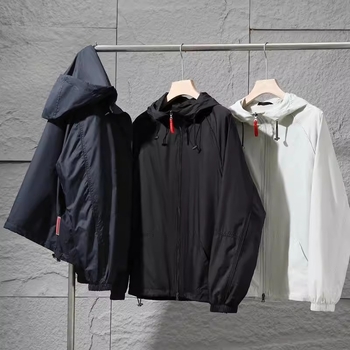 Μπουφάν – Στυλ πόλης, ελαφρύ, με κουκούλα, λεπτό, πολυεστέρας 100%, αντρικό για άνοιξη/καλοκαίρι