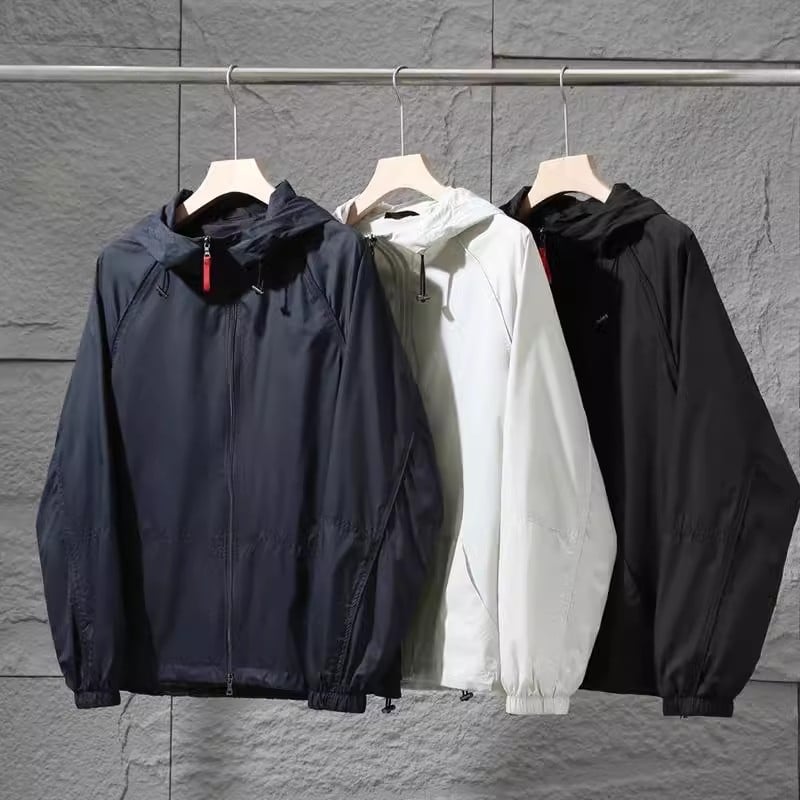 Μπουφάν – Στυλ πόλης, ελαφρύ, με κουκούλα, λεπτό, πολυεστέρας 100%, αντρικό για άνοιξη/καλοκαίρι