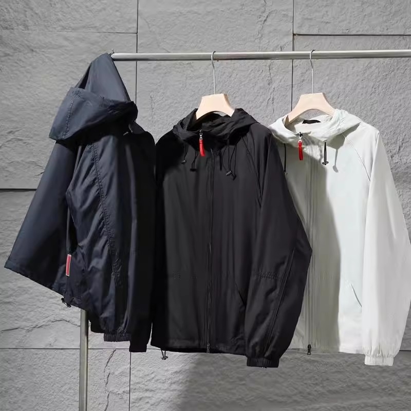 Μπουφάν – Στυλ πόλης, ελαφρύ, με κουκούλα, λεπτό, πολυεστέρας 100%, αντρικό για άνοιξη/καλοκαίρι