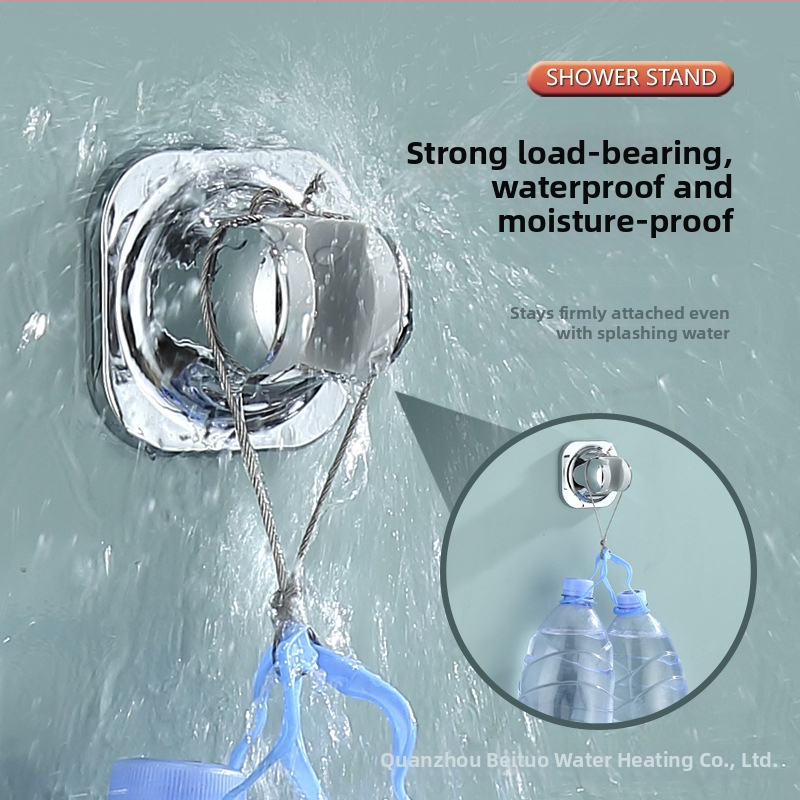 Suport pentru duș de mână – ABS, montaj fără găuri, bază reglabilă, finisaj electroplating, stil lux ușor