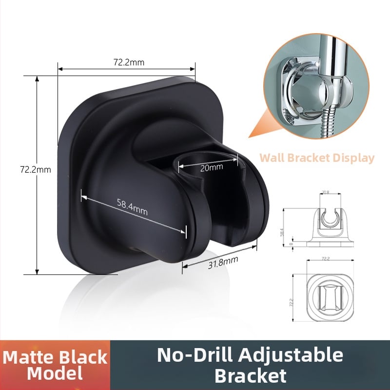 Suport pentru duș de mână – ABS, montaj fără găuri, bază reglabilă, finisaj electroplating, stil lux ușor