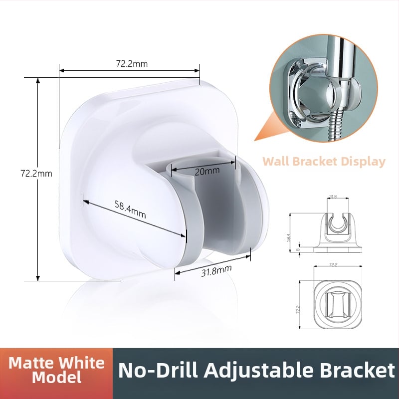 Suport pentru duș de mână – ABS, montaj fără găuri, bază reglabilă, finisaj electroplating, stil lux ușor