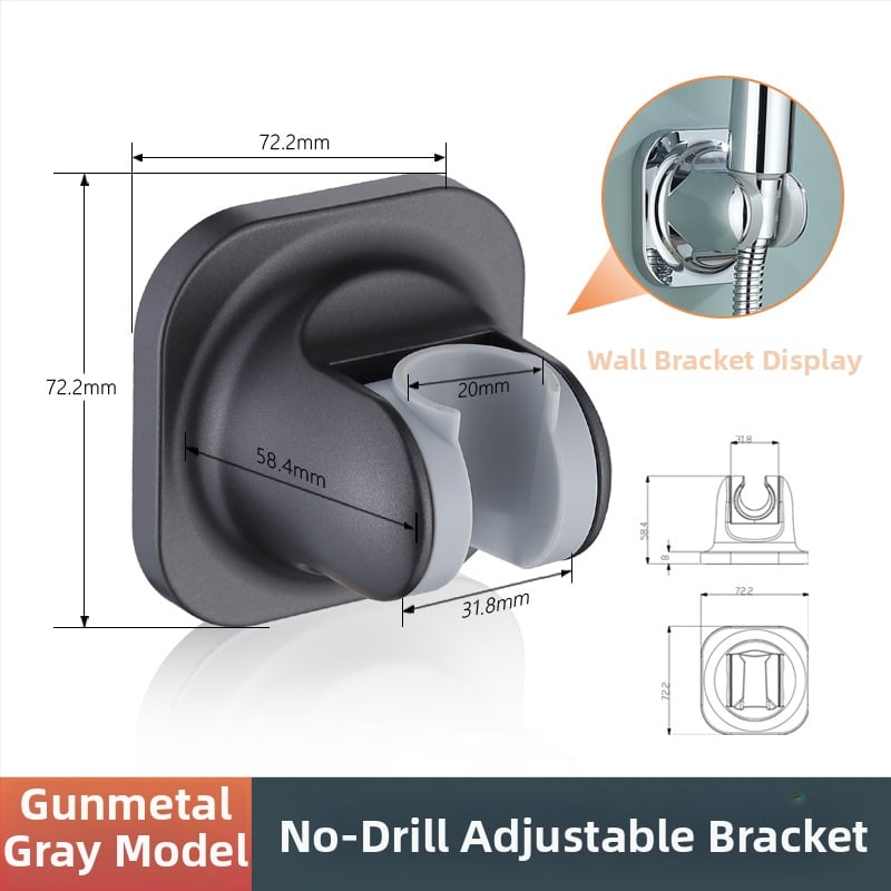 Suport pentru duș de mână – ABS, montaj fără găuri, bază reglabilă, finisaj electroplating, stil lux ușor