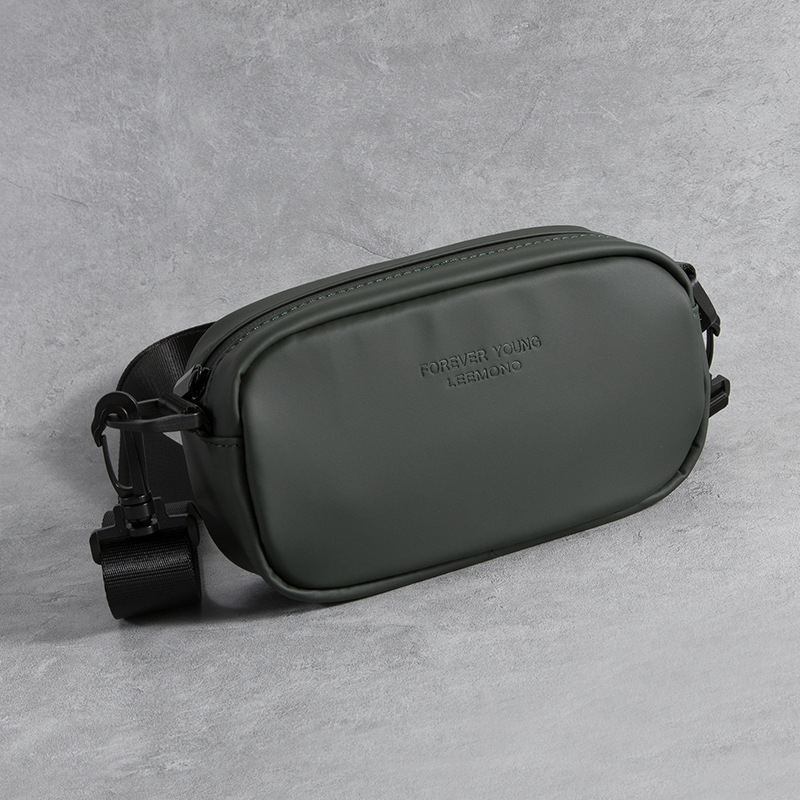 Muška crossbody torba, mikrovlakana sintetička koža, vodoravni kvadratni oblik, zatvarač, unutarnje pretince: zatvarač, džep za telefon, džep za ID, s jednom naramenicom