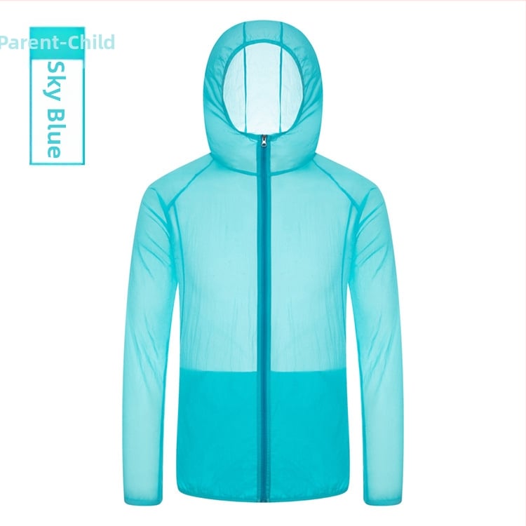 Νάιλον εξωτερική αδιάβροχη ζακέτα με κουκούλα, unisex — UPF40 UV προστασία, διαπνοή, αδιάβροχη, αντιανεμική, εξαιρετικά ελαφριά