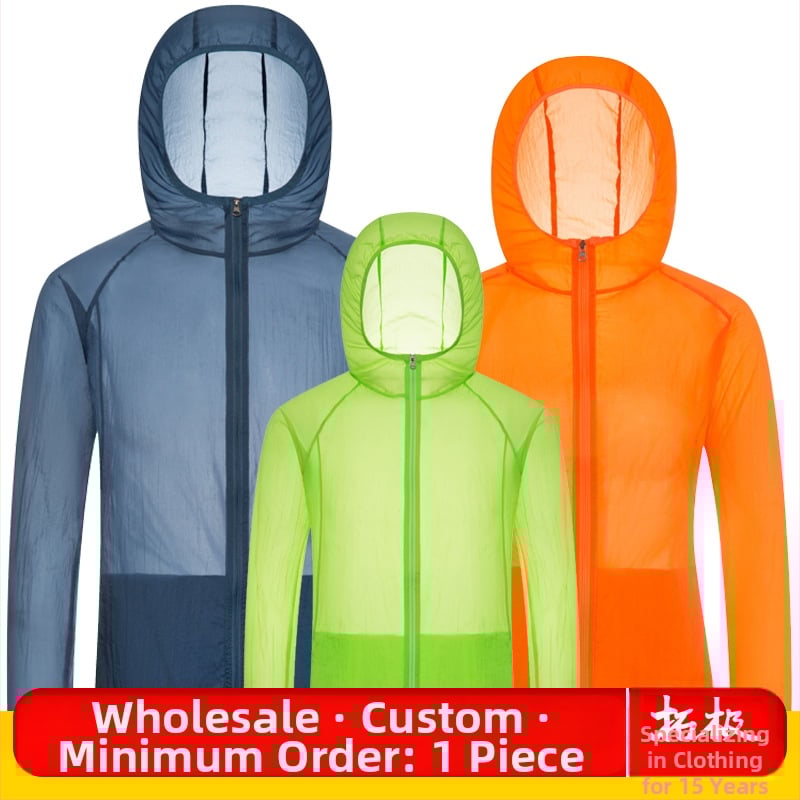 Νάιλον εξωτερική αδιάβροχη ζακέτα με κουκούλα, unisex — UPF40 UV προστασία, διαπνοή, αδιάβροχη, αντιανεμική, εξαιρετικά ελαφριά