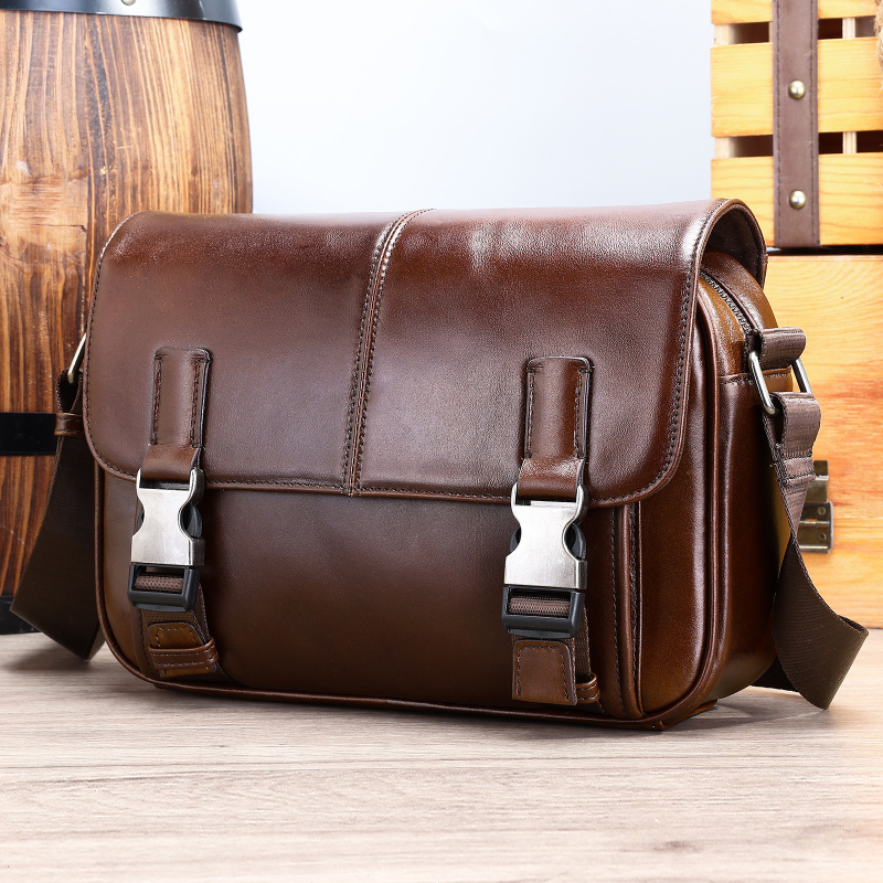 Muška crossbody torbica Maltette – prirodna koža, prvi sloj goveđe kože, ulični stil, podstava od poliestera i pamuka