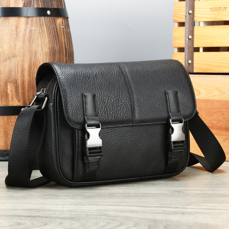 Muška crossbody torbica Maltette – prirodna koža, prvi sloj goveđe kože, ulični stil, podstava od poliestera i pamuka